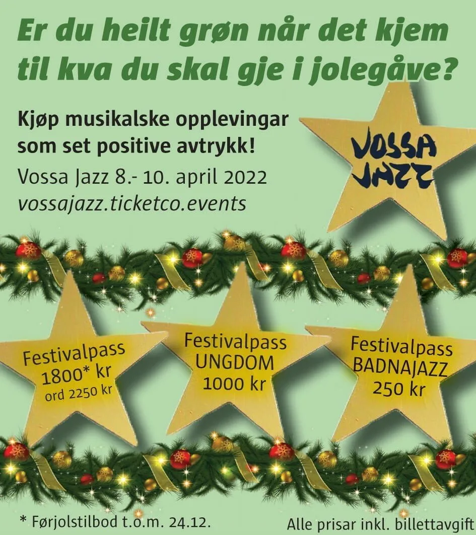 Billettsalet til Vossa Jazz 2022 er i gang!