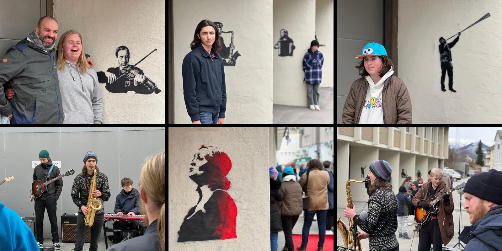 Ungdommeleg gatekunst i Bonanger-gata